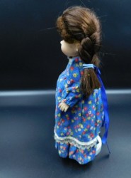 ginny brunette blue print side